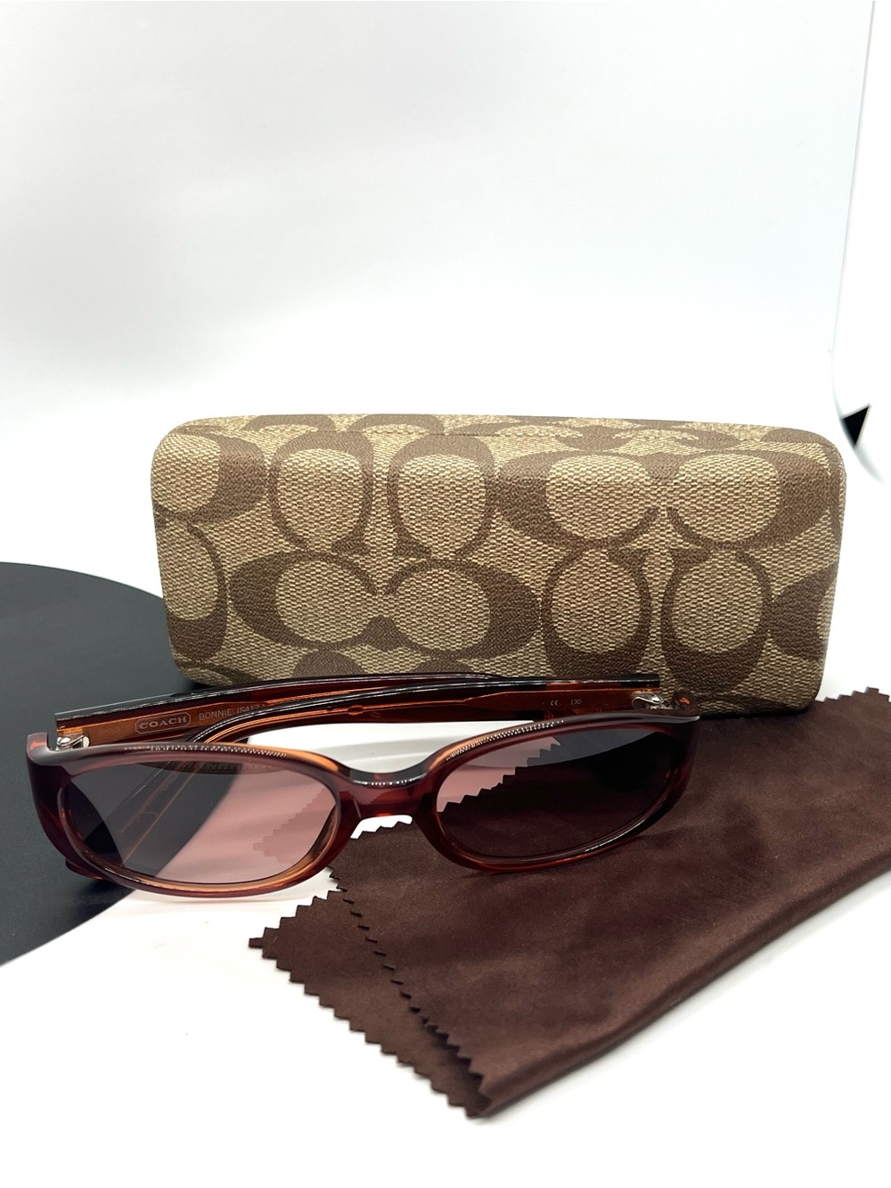 Coach Bonnie S417 Rose Crystal Oval Sunglasses Y2K Authentic w Case & Cloth - Picture 14 of 14